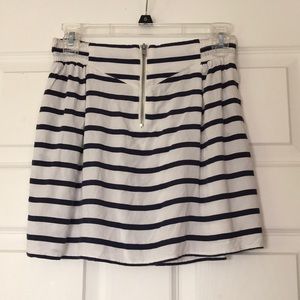 Navy and white stripped mini skirt